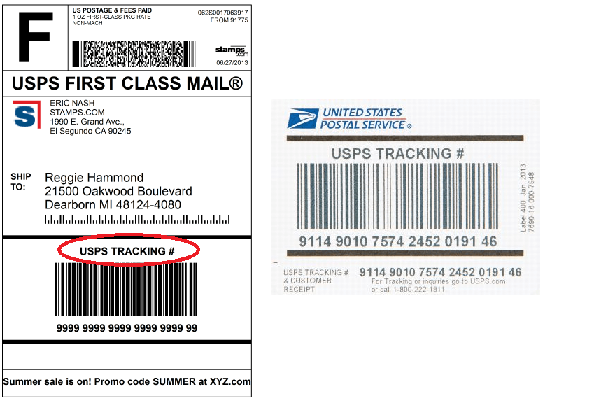 usps tracking number